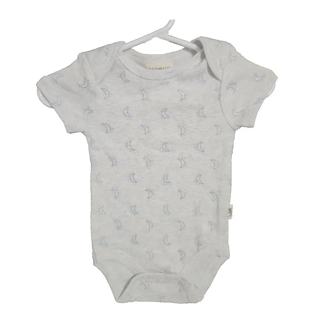 Rabbit + Bear by Emily & Oliver Baby Infant One-Piece Bodysuit 0-3 M Moon NWOT